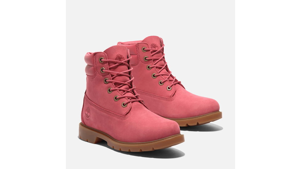 Timberland Linden Woods 6-Inch Lace-Up Waterproof Boot - Womens, Medium Pink Nubuck, 8.5, Medium, TB0A2PRVEAA08500M