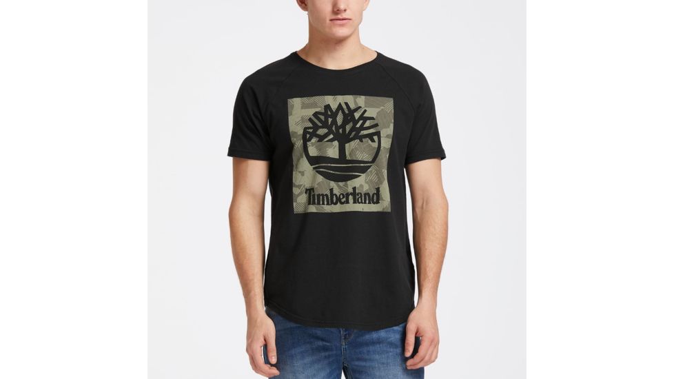 Timberland Men's Wild River Short Sleeve Camo Tee, Black, M, TB0A1MBM001-M