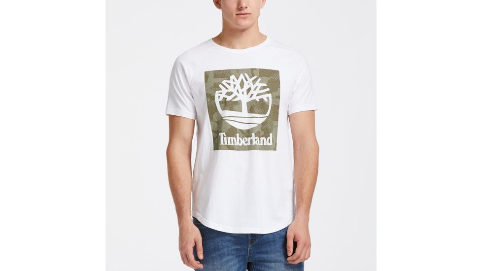Timberland Men's Wild River Short Sleeve Camo Tee, White, M, TB0A1MBM100-M