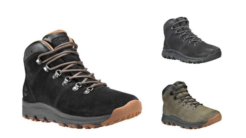 Timberland World Hiker Mid Boots - Men's, Black, Dark Grey, Dark Olive