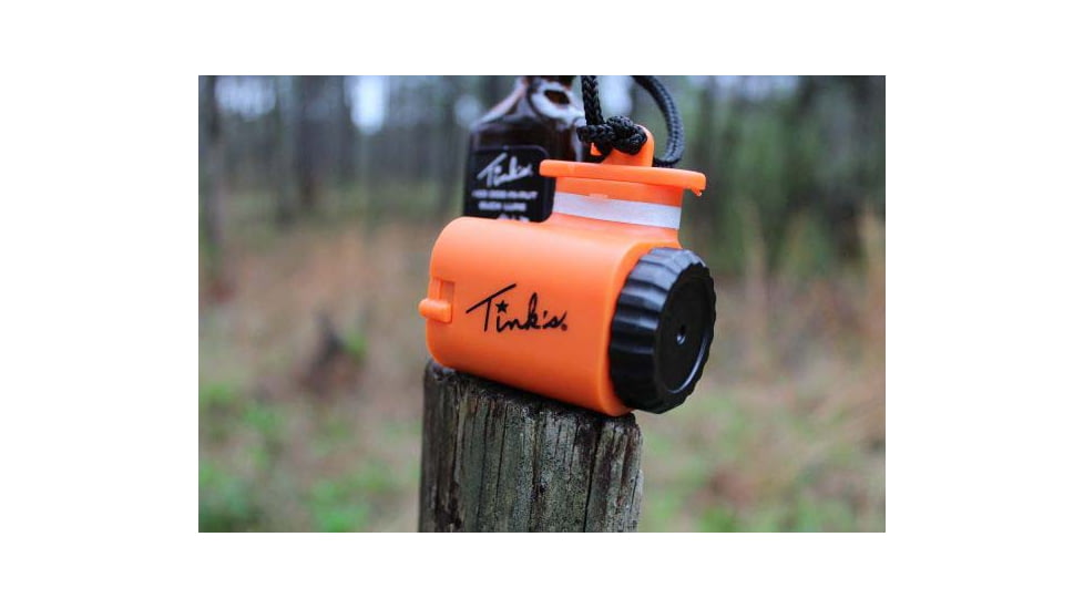 Tinks Hunting Scent Reel w/10in Retractable Wick, 2.5 in Size, 1 oz Capacity, Reflective, Leak-Proof, W5106