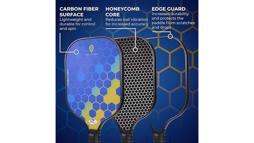 Tkg Sports Carbon Fiber Pickleball Set W/carry Bag