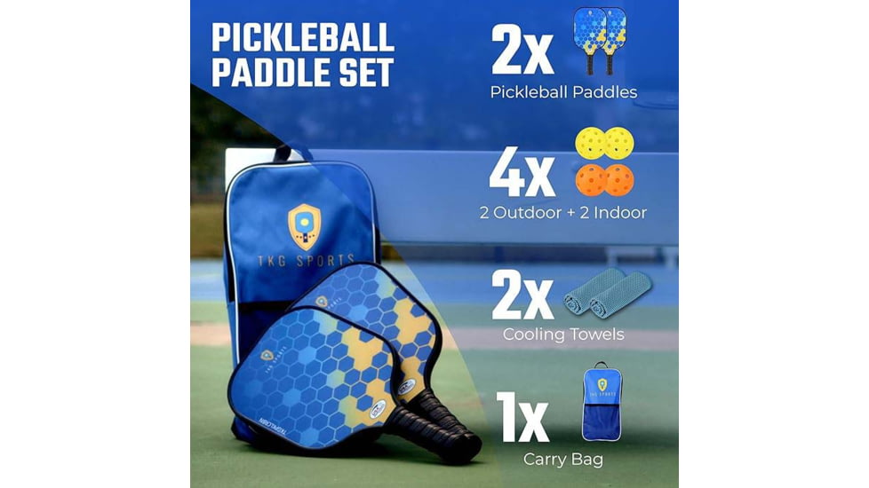 Tkg Sports Carbon Fiber Pickleball Set W/carry Bag