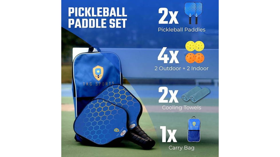 Tkg Sports Fiberglass Pickleball Set W/carry Bag
