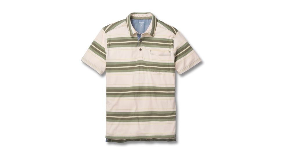 Toad&amp;Co Blackjack Men's Polo Shirt, Thyme Stripe, Large T2002810-313-L