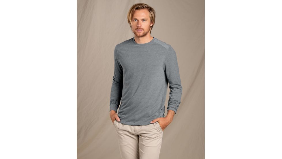 Toad&amp;Co Debug Lightweight Long Sleeve Crew - Mens, Iron Throne, Extra Large, T2242709-041-XL