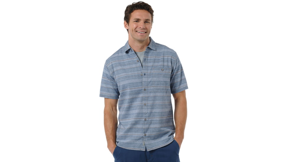 Toad&amp;Co Hardscape Shirt - Men's-Deep Blue Stripe-Medium