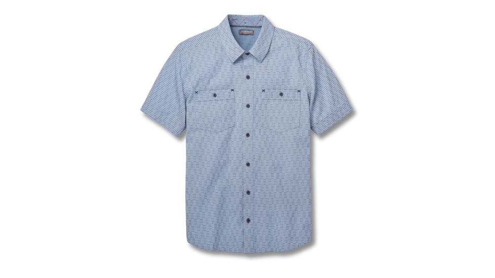 Toad&amp;Co Harris Men's Short Sleeve Slim Shirt, Weathered Blue, Large T2222803-462-L