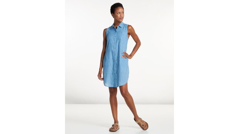 Toad&amp;Co Indigo Ridge SL Dress, Light Indigo Arrow Print, Large T1792803-904-L
