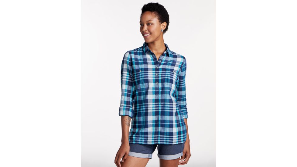 Toad&amp;Co Indigo Ridge Women's Long Sleeve Shirt, Dark Indigo, Large T1252801-437-L