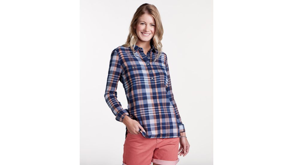 Toad&amp;Co Indigo Ridge Women's Long Sleeve Shirt, Medium Indigo, Large T1252801-905-L
