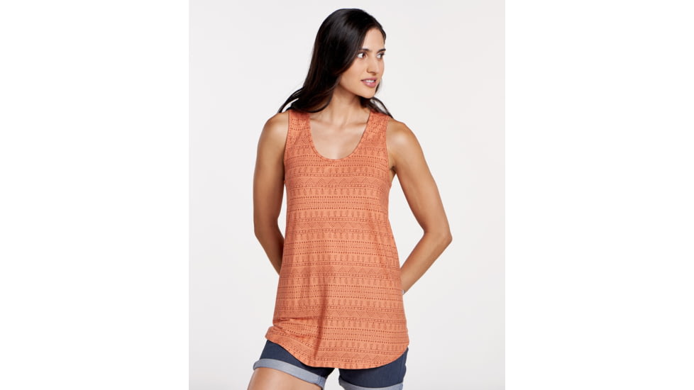 Toad&amp;Co Papyrus Flowy Women's Tank, Papaya Geo Seed Print, Large T1112702-605-L