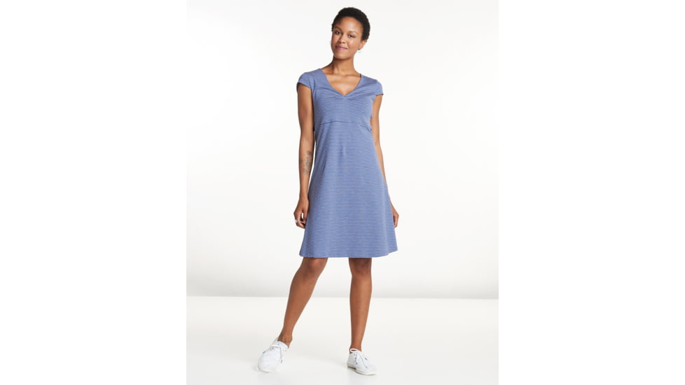 Toad&amp;Co Rosemarie Dress, Blueberry Stripe, Medium T1172123-429-M