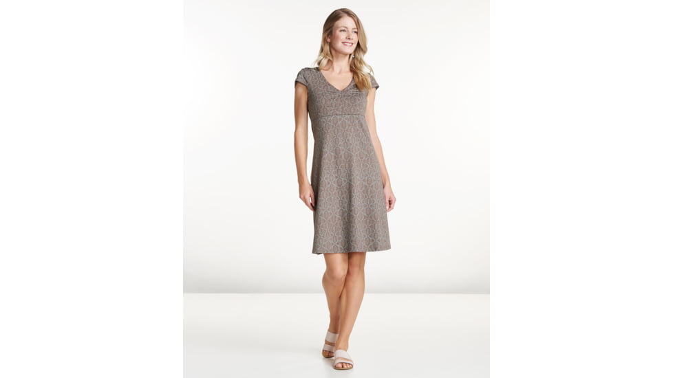 Toad&amp;Co Rosemarie Dress, Falcon Brown Batik Dot Print, Extra Large T1172123-209-XL