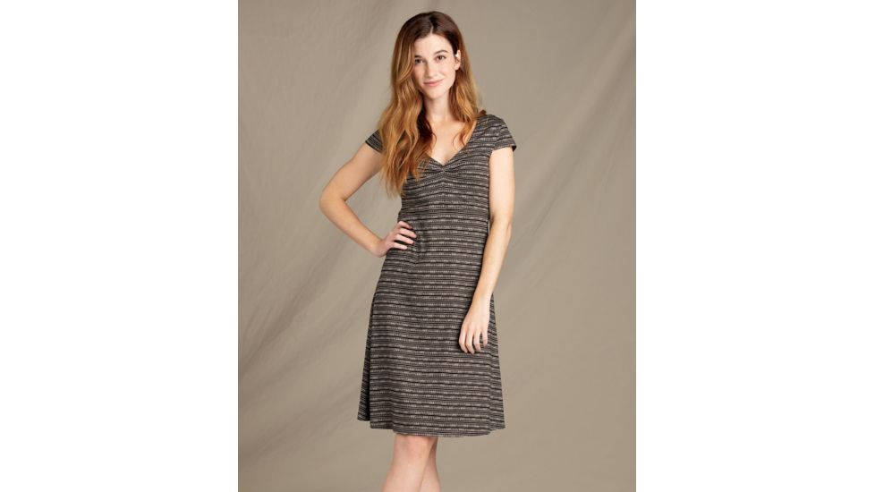 Toad&amp;Co Rosemarie Dress - Womens, Cocoa Stripe Print, Medium, T1772811-224-M