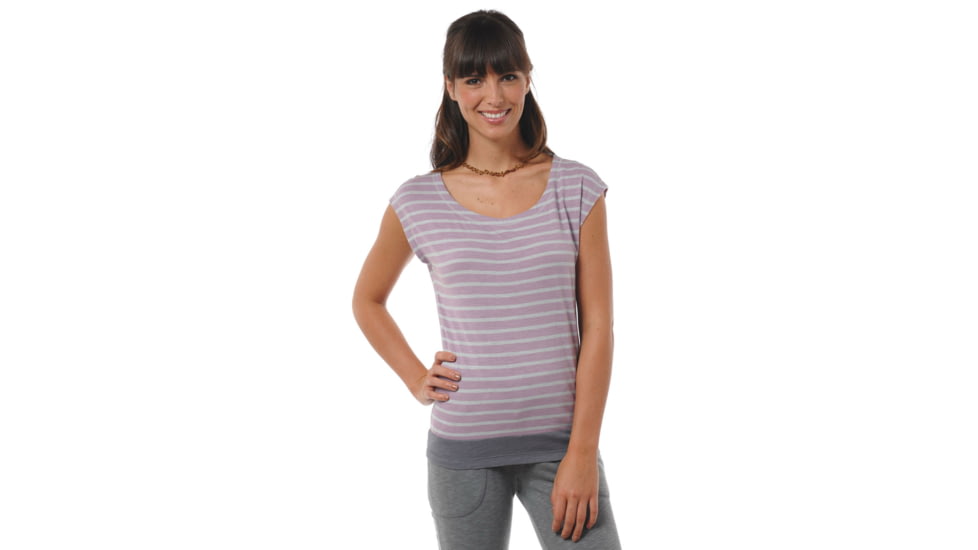 Toad&amp;Co Slubstripe Cap Tee - Women's-Misty Violet Stripe-X-Small