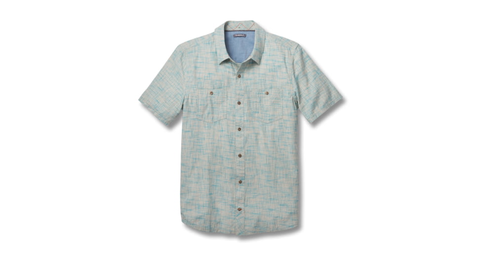 Toad&amp;Co Smythy Men's Short Sleeve Shirt, Deepwater, Large T2012137-421-L