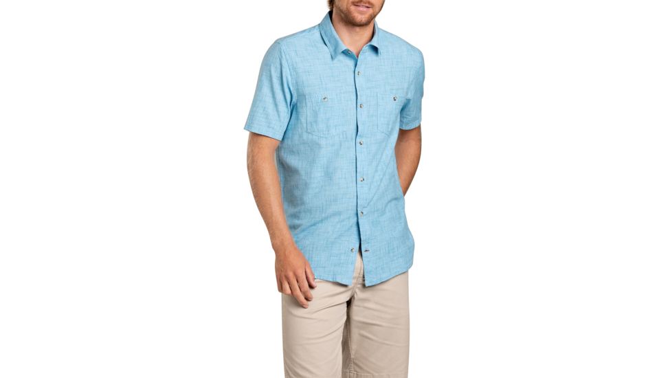 Toad&amp;Co Smythy Short Sleeve Shirt - Mens, Clear Blue, Extra Large, T2012137-464-XL