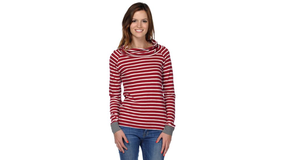 Toad&amp;Co Stripe Out Boat Twist Tee - Women's-Deep Ruby Stripe-Small
