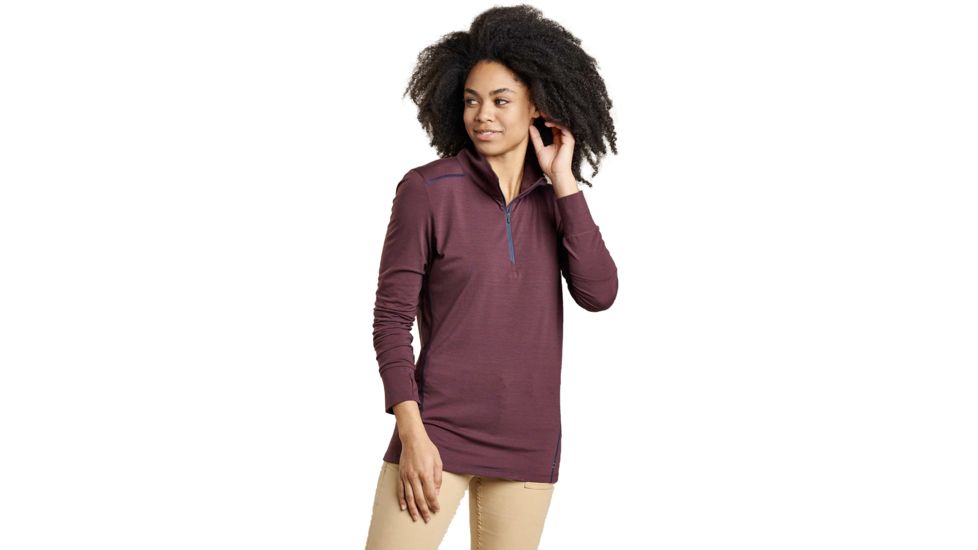 Toad&amp;Co Swifty Jet 1/4 Zip - Womens, Deep Navy Stripe, Small, T1241918-439-S