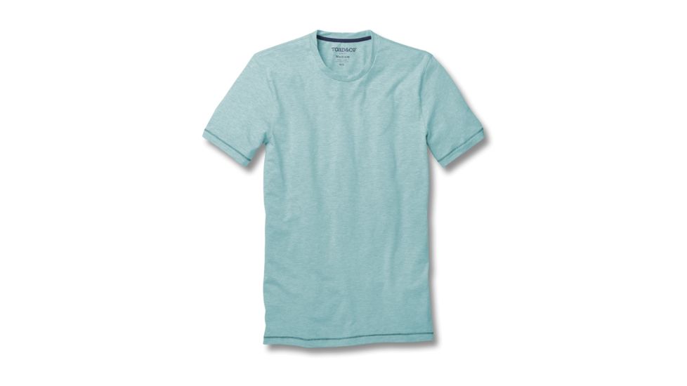 Toad&amp;Co Tempo Men's Short Sleeve Slim Crew, Aquifer, Large T2002812-400-L
