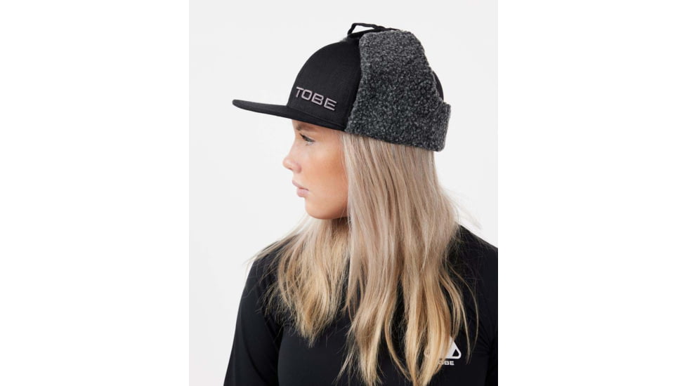 TOBE Outerwear Spica Ear-flap Cap, Black, One Size, 250223-001-111