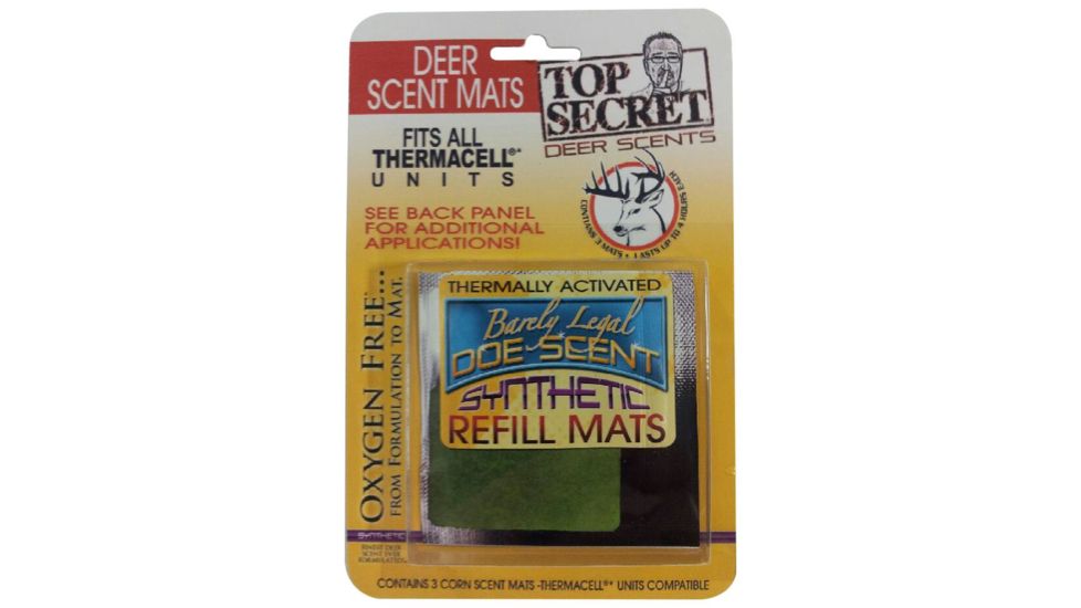 Top Secret Scent Mats Barely Legal Doe Urine, Gold, Pack of 3, TSS1005M