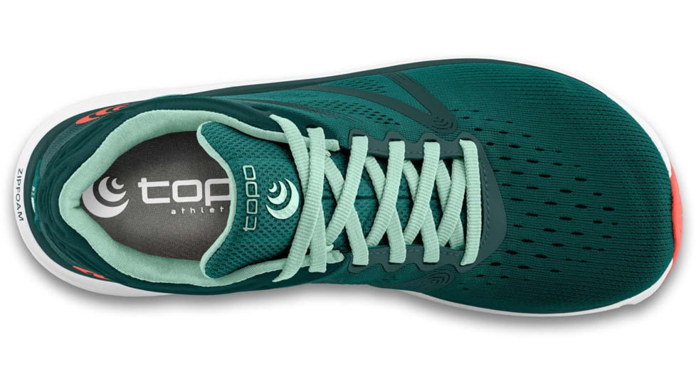Topo Athletic Magnifly 4 Road Running Shoes - Womens, Emerald/Coral, 7, W051-070-EMECOR