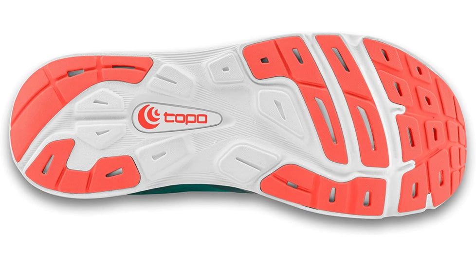 Topo Athletic Magnifly 4 Road Running Shoes - Womens, Emerald/Coral, 7, W051-070-EMECOR