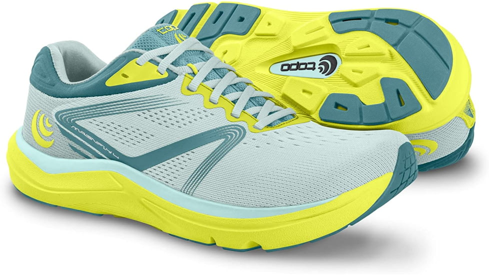Topo Athletic Magnifly 4 Road Running Shoes - Womens, Glass Blue/Lime, 9.5, W051-095-GBLLIM