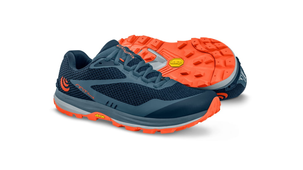 Topo Athletic MT-4 Trail Running Shoe - Womens, Navy/Coral, 7, W052-070-NAVCOR