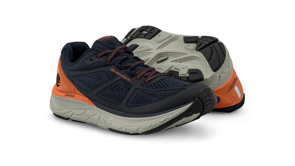 Topo Athletic Phantom - Mens, Navy / Orange, Medium, 9, M032-090-NAVORG