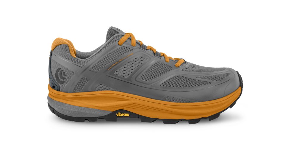 Topo Athletic Ultraventure - Mens, Grey / Gold, Medium, 10, M028-100-GRYGLD