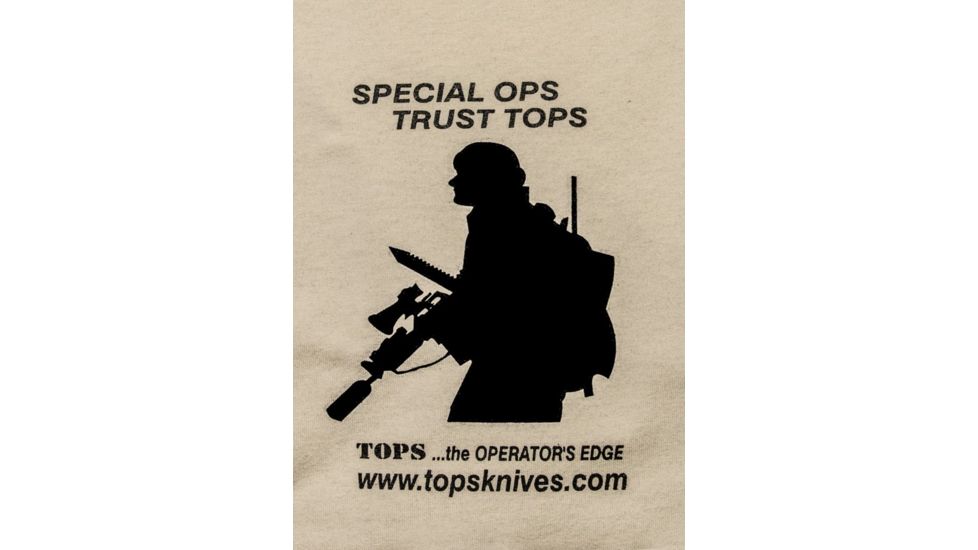 Tops Knives Operator T-Shirt, Tan, Large, TS-OPLG