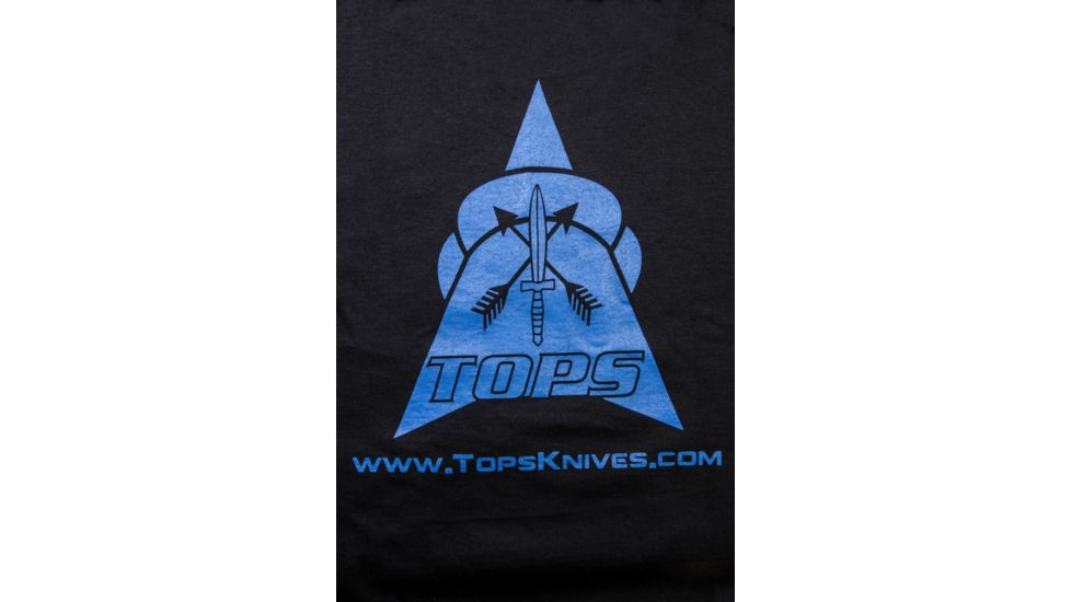 Tops Knives T-Shirt, Blue/Black, Large, TS-BBLG