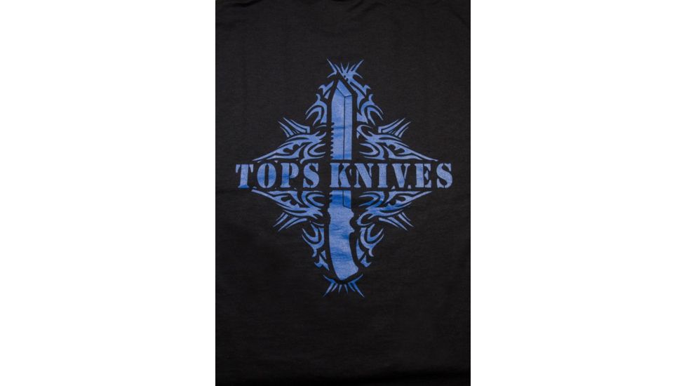 Tops Knives Tops Tribal Art T-Shirt, Blue/Black, Large, TS-BBTALG
