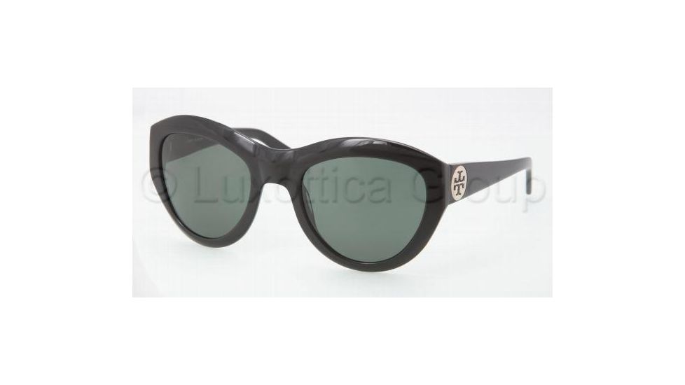 Tory Burch TY7037 Sunglasses 501/71-5522 - Black Frame, Green Solid Lenses