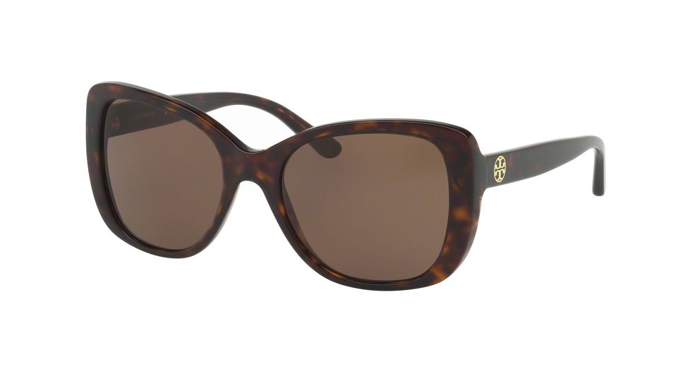 Tory Burch TY7114 Sunglasses 137873-53 - Dark Tortoise Frame, Brown Solid Lenses