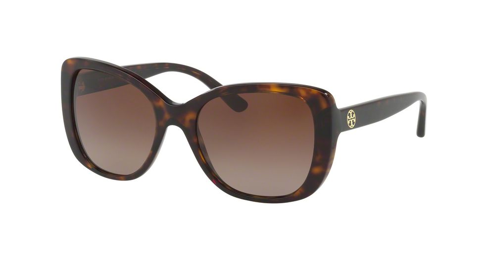 Tory Burch TY7114 Sunglasses 1378T5-53 - Dark Tortoise Frame, Brown Gradient Polarized Lenses