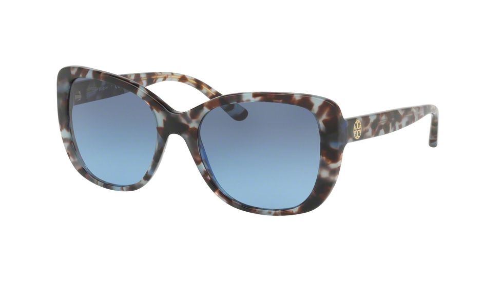 Tory Burch TY7114 Sunglasses 16928F-53 - Blue Tortoise Frame, Grey Blue Gradient Lenses