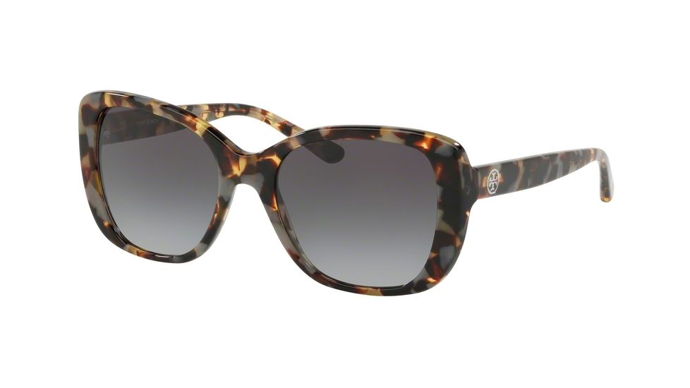 Tory Burch TY7114 Sunglasses 17298G-53 - Porcini Tort Frame, Light Grey Gradient Dark Blue Lenses