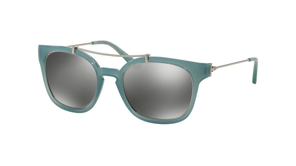 Tory Burch TY9038 TY9038 Sunglasses 13896G-51 - Milky Fountain/silver Frame, Steel Flash Lenses