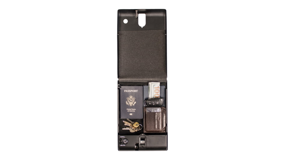 Tracker Safe Single Pistol Safe-Biometric Lock, 10.75in, Black, SPS-03B