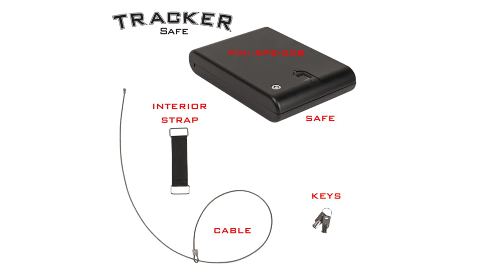 Tracker Safe Single Pistol Safe-Biometric Lock, 10.75in, Black, SPS-03B