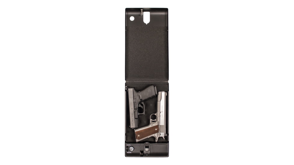 Tracker Safe Single Pistol Safe-Biometric Lock, 12.6in, Black, SPS-04B