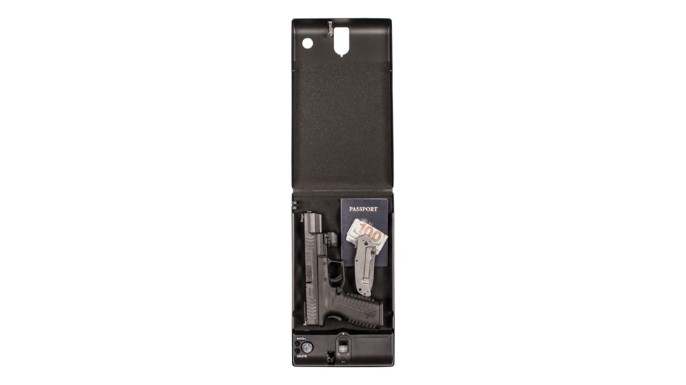 Tracker Safe Single Pistol Safe-Biometric Lock, 12.6in, Black, SPS-04B