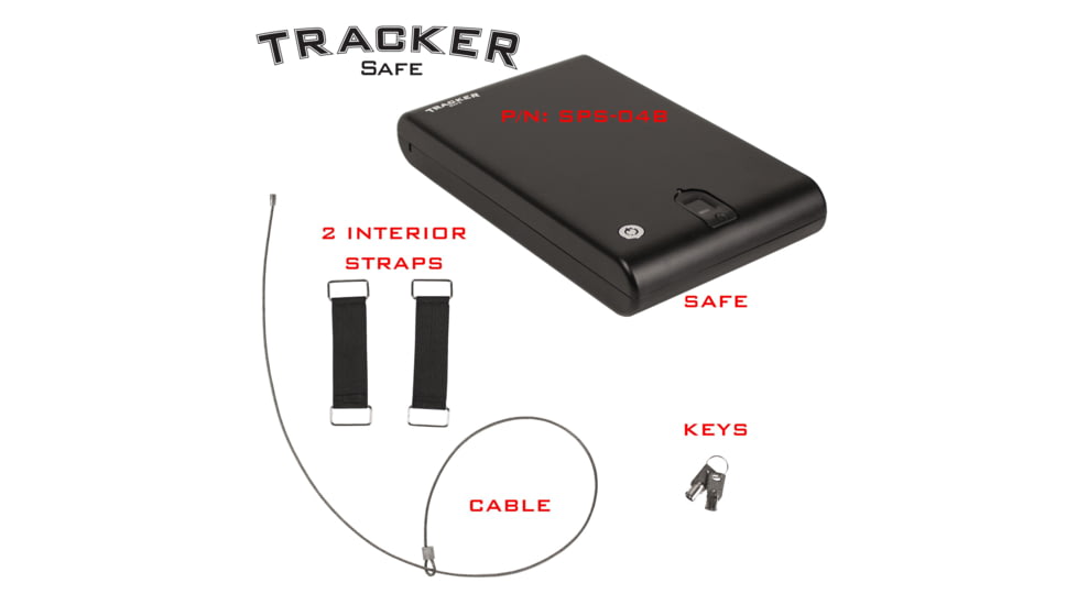 Tracker Safe Single Pistol Safe-Biometric Lock, 12.6in, Black, SPS-04B