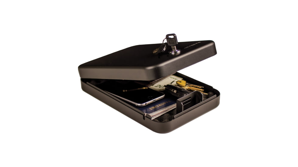 Tracker Safe Small Portable Safe, Key Lock, Black, SPS-02