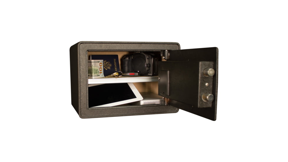 Tracker Safe Steel Safe w/Biometric Lock, 10in, Black, S10-B2