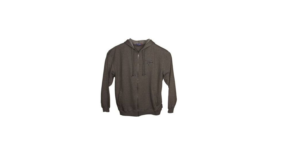 Trijicon Fleece Full-Zip Hooded Sweatshirt w/ Trijicon Logo, Grey, Small AP51S